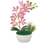 Orchidée artificielle en pot - 27 cm - Rose clair | Plastique de haute qualité, couleurs résistantes à la décoloration, pot, style minimaliste, aucun entretien nécessaire