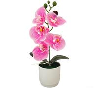 Orchidée artificielle en pot reflétant les principes esthétiques nordiques pour la maison moderne (rose foncé)