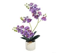 Orchidée artificielle réaliste 41 cm rose violet (E) | Construction en plastique, matériau résistant à la décoloration, conserve sa forme, idéal pour un affichage à long terme