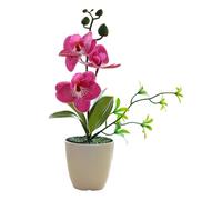 Orchidée bonsaï artificielle réaliste avec pétales imprimés pour décoration de bureau à domicile, décoration de bureau