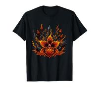 Orchidée de Lave flamboyante remontant à partir de Cristaux Noirs T-Shirt