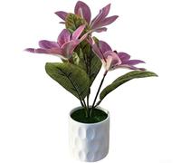 Orchidée de magnolia artificielle dans un pot pour décoration d'intérieur avec profil compact, convient pour les petits et grands espaces (violet)