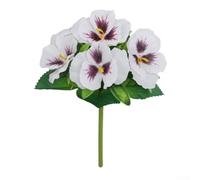 Orchidée de pensée artificielle en soie (réaliste) avec pétales doux pour table de mariage (blanc)