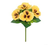 Orchidée de pensée artificielle en soie (réaliste) avec pétales doux pour table de mariage (jaune)