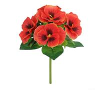 Orchidée de pensée artificielle en soie (réaliste) avec pétales doux pour table de mariage (rouge)