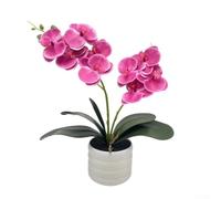 Orchidée en soie réaliste dans un vase moderne pour décoration et style sans effort (violet)