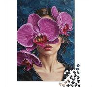 Orchidée Face Art 1000 Pièces Carton Extra Épais Puzzle De Bricolage Amants De Famille Jeu De Famille Amusant Et Stimulant Belle Décoration 52x38cm/1000pcs