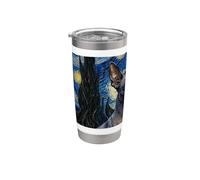 Orchidée Inca péruvienne Van Gogh Nuit étoilée Gobelet isotherme en acier inoxydable double paroi