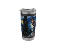 Orchidée Inca péruvienne Van Gogh Nuit étoilée Gobelet isotherme en acier inoxydable double paroi