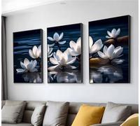 Orchidée nuageuse Blanc Diamond Painting, 3 Pièces Diamond Painting Adulte, DIY Full Drill Loisirs Créatifs Adultes, 3 Pack Peinture Diamant, Decoration Maison Mur, Cadeau Femme 35x55cm t9n-598