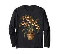 Orchidée Oncidium en Pot Botanique Vintage Art Floral Manche Longue