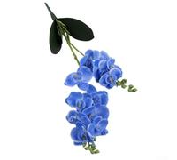 Orchidée papillon artificielle à 12 têtes de 50 cm pour décoration d'intérieur, mariage, intérieur et extérieur, blanc, violet, rose, rouge, bleu, jaune, vert, violet clair (bleu)