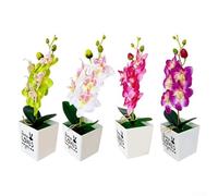 Orchidée papillon artificielle réaliste dans un pot décoratif pour espaces intérieurs modernes et minimalistes traditionnels ou contemporains