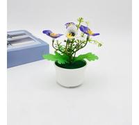 Orchidée phalaenopsis artificielle compacte dans un pot sur pied pour décoration de bureau, convient aux petits espaces de vie intérieurs (violet)