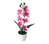 Orchidée phalaenopsis artificielle en pot - 30,5 cm - Rose et blanc