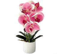 Orchidée phalaenopsis artificielle en pot, orchidée papillon réaliste avec pétales de colle douce, nécessite peu d'entretien, pour la maison, le bureau, la table de mariage, la décoration de bureau