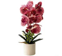 Orchidée phalaenopsis artificielle en pot, orchidée papillon réaliste avec pétales de colle douce, nécessite peu d'entretien, pour la maison, le bureau, la table de mariage, la décoration de bureau