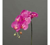 Orchidée Phalaenopsis, panicule avec 6 fleurs au toucher naturel et 3 bourgeons - Matière : plastique, Couleur : rose - 1 pièce