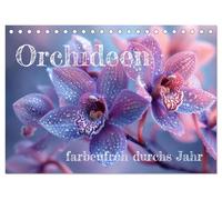 Orchideen - farbenfroh durchs Jahr (Tischkalender 2026 DIN A5 quer), CALVENDO Monatskalender: Motivkalender Orchideen