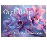 Orchideen - farbenfroh durchs Jahr (Wandkalender 2026 DIN A2 quer), CALVENDO Monatskalender: Motivkalender Orchideen