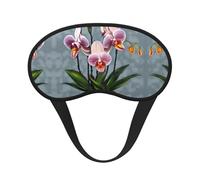 Orchidées en fleurs C'est un masque pour les yeux à bord noir. Le masque doux pour les yeux peut améliorer la qualité du sommeil et est adapté pour l'intérieur, l'extérieur et les voyages.