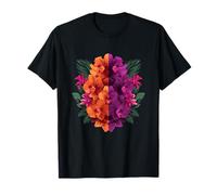 Orchidées Exotiques de la Jungle Orange et Fleurs Violettes T-Shirt