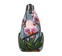 Orchidées florales : c'est un sac à bandoulière décontracté pour homme avec une grande capacité de rangement et une poche plaquée de chaque côté.