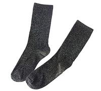 Orcle Lot de 2 paires de chaussettes à paillettes pour femme Style rétro - Gris - taille unique