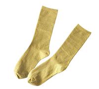 Orcle Lot de 2 paires de chaussettes à paillettes pour femme Style rétro - Or - taille unique