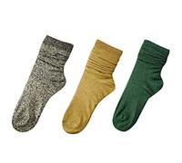 Orcle Lot de 2 paires de chaussettes à paillettes pour femme Style rétro - - taille unique