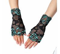 Orcle Mitaines courtes en dentelle, Gants Mitaine pour femme - Pour conduite, mariage, bal de fin d'année, Vert #8., Taille unique