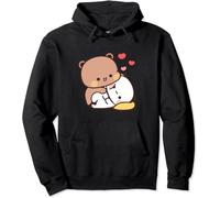 OrcoW Sweat à capuche mignon Bubu Dudu Panda Bear Adorable Couple Love Bubu et Dudu, Noir , XXL