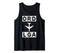 ORD vers LGA Airplane Route Airport Code Chicago New York Débardeur