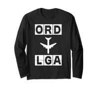 ORD vers LGA Airplane Route Airport Code Chicago New York Manche Longue