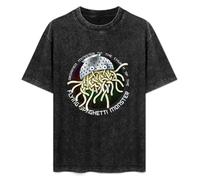 Ordained Minister Church of The Flying Spaghetti Monster FSM Black T-Shirt Printed Tee Graphic Top for Men Unisex Shirt L