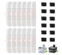 OrdasPet DPWFP6 Lot de 12 filtres + 12 éponges, résine d'échange d'ions activée, pierre mendicale à quatre couches, pour fontaine à chat de 2,5 l, détecteur de mouvement sans fil