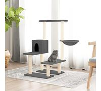 Ordellia Arbre à Chat avec griffoirs en sisal Gris foncé 94,5 cm, mobilier Multi-Niveaux avec Maison, hamac et Plateformes pour Grimper, Jouer, Dormir, se Cacher dans Un Salon ou Appartement