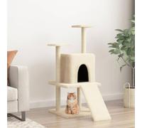 Ordellia Arbre à chat en bois - Colonne à chat en sisal - Arbre à grimper avec grotte - Hamac - Plateforme et planche à gratter - Tour de jeu en peluche pour salon et intérieur - 110 cm