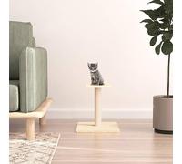 Ordellia Arbre à chat en sisal avec plateforme - Meubles à gratter avec peluche - Colonne à gratter et tronc à griffer pour l'entretien des griffes - 38 cm - Crème - Pour le salon et l'intérieur