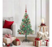 Ordellia Arbre de Noël Artificiel floconné avec lumière LED 120 cm pour décoration intérieure et extérieure, décoration Festive de Saison avec guirlandes Lumineuses LED, Boule, Flocon