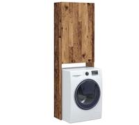 Ordellia Armoire de machine à laver aspect bois vieilli, 64 x 25,5 x 190 cm, solution de rangement pour accessoires de machine à laver, accessoires de sèche-linge, accessoires de lavage et nettoyant