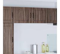 Ordellia Armoire murale Lucca en bois de chêne marron 50 x 31 x 40 cm 2 pièces avec 4 étagères et 2 portes pour rangement de cuisine, espace de rangement et utilisation polyvalente dans la salle à