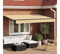 Ordellia Auvent manuel à bras articulé avec LED - 3 x 2 m - Tissu polyester résistant aux intempéries et cadre en aluminium revêtu par pulvérisation - Pour terrasse, balcon, jardin - Avec éclairage