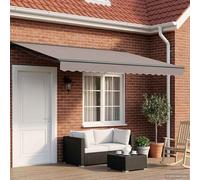 Ordellia Auvent rétractable électrique 4,5 x 3 m Semi-Cassette en Aluminium et Polyester, Store auvent motorisé avec télécommande pour terrasse Jardin, Protection Solaire Anti Pluie