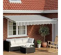 Ordellia Auvent rétractable électrique Anthracite Blanc 3,5 x 2 m Store banne motorisé avec télécommande Semi Cassette Aluminium Polyester pour pergola terrasse Jardin Brise Vue