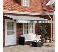 Ordellia Auvent rétractable électrique Anthracite et Blanc 5 x 3 m, Store banne motorise avec LED, capteur météo, Toile résistante, pour terrasse Balcon Jardin Patio pergola ombrage extérieur