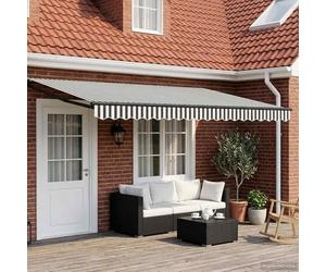 Ordellia Auvent rétractable électrique Anthracite et Blanc 5 x 3 m, Store banne motorise avec LED, capteur météo, Toile résistante, pour terrasse Balcon Jardin Patio pergola ombrage extérieur