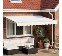 Ordellia Auvent rétractable électrique Blanc 3,5 x 2,5 m Store banne motorisé, Toile Enrouleur, Protection Ombre pour terrasse Balcon Jardin pergola