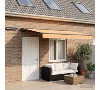 Ordellia Auvent rétractable électrique Sable 5 x 3,5 m Store auvent banne motorisé Enrouleur Semi-Cassette pour pergola terrasse Jardin ombrage Pluie Vent