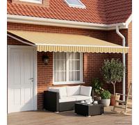 Ordellia Auvent rétractable motorisé avec Panneaux solaires Store auvent banne 5 x 3 m Polyester et Aluminium, télécommande et manivelle, ombrage pour terrasse Jardin